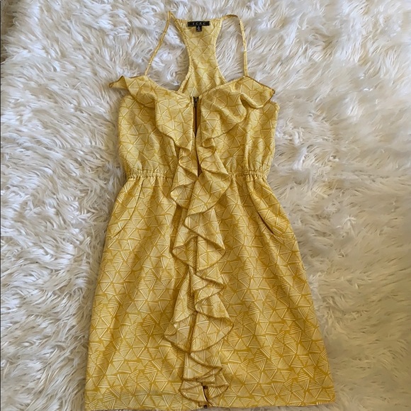 TCEC Dresses & Skirts - TCEC yellow summer front zip up dress sz small